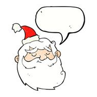 cartoon santa claus face with speech bubble N10