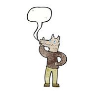 cartoon werewolf with idea speech bubble N7