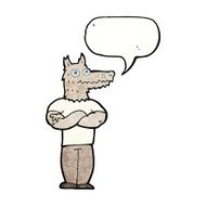 cartoon werewolf with speech bubble N30
