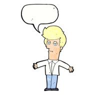 cartoon bored man with speech bubble N41
