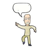 cartoon angry old man with speech bubble N146