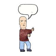 cartoon tough man with speech bubble N21