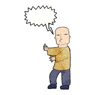cartoon tough man with speech bubble N22