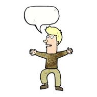 cartoon startled man with speech bubble N52