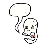 funny cartoon skull with speech bubble N22