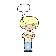 cartoon smug looking man with speech bubble N11