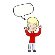 cartoon excited man with speech bubble N71