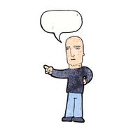 cartoon tough guy pointing with speech bubble N11