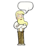 cartoon bearded hipster man with speech bubble N11