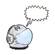 cartoon astronaut helmet with speech bubble N33