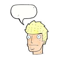 cartoon nervous man with speech bubble N140