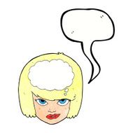 cartoon woman thinking with speech bubble N39