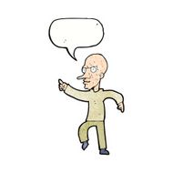 cartoon angry old man with speech bubble N147