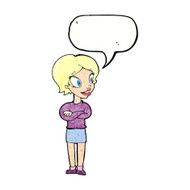 cartoon pretty woman with speech bubble N278