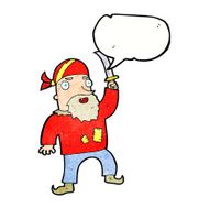 cartoon pirate with speech bubble N10