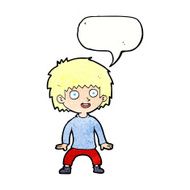 cartoon excited boy with speech bubble N149