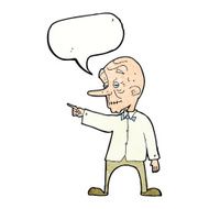 cartoon old man pointing with speech bubble N10
