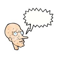 cartoon evil old man with speech bubble N21