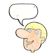 cartoon happy male face with speech bubble N21
