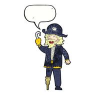 cartoon pirate captain with speech bubble N11