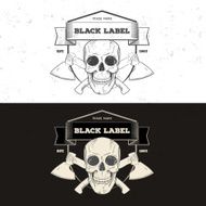 Retro vintage badge or logotype with skull