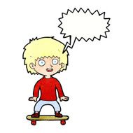 cartoon boy on skateboard with speech bubble N11
