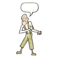cartoon old man having heart attack with speech bubble N11