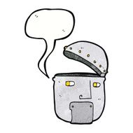 cartoon robot head with speech bubble N65
