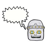 cartoon robot head with speech bubble N67