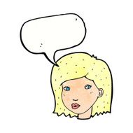 cartoon female face with speech bubble N158