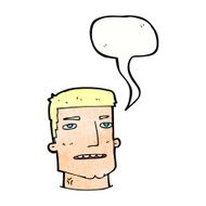 cartoon male head with speech bubble N11