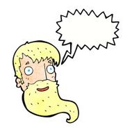 cartoon bearded man with speech bubble N49