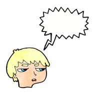 cartoon annoyed boy with speech bubble N41