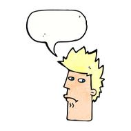 cartoon nervous expression with speech bubble N7