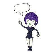 cartoon vampire girl with speech bubble N231