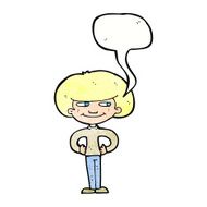 cartoon boy with hands on hips speech bubble N11