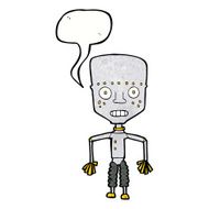 funny cartoon robot with speech bubble N52