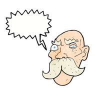 cartoon angry old man with speech bubble N148