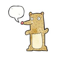 funny cartoon bear with speech bubble N49