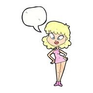 cartoon woman with hands on hips speech bubble N219