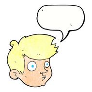 cartoon staring boy with speech bubble N31