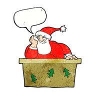 cartoon bored santa claus with speech bubble N10