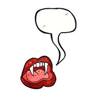 cartoon vampire lips with speech bubble N16