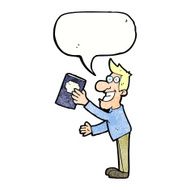 cartoon man with book speech bubble N11