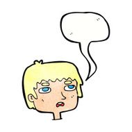 cartoon unhappy face with speech bubble N21