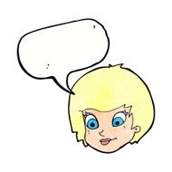 cartoon female face with speech bubble N159