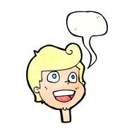 cartoon happy face with speech bubble N51