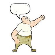 cartoon angry man with speech bubble N88