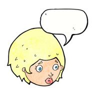cartoon girl with concerned expression speech bubble N10