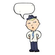 cartoon man wearing hat with speech bubble N11
